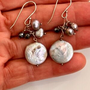 Coin fresh Pearl Drop Earrings